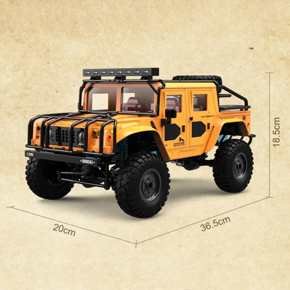 4 Wheels Drive Electric Truck Remote Control Off-Road Car with LED Light Rechargeable Kids Crawler Vehicle Toy Boys Girls Gift