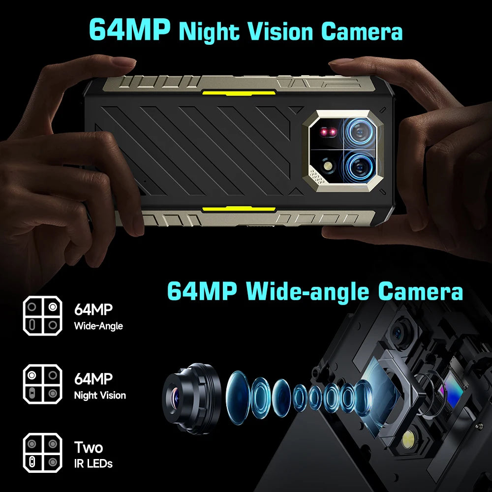 Ulefone Armor 22 Rugged Phone ,16GB (8GB+8GB) RAM ,128GB/256GB ROM , Android 13 Smartphone,NFC 64MP 4G Phone