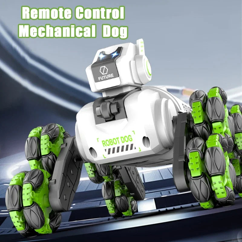Dual Control Rc Robot Spray Remote Control Stunt Car with Light Intelligent Radio-Controlled Mechanical Dogs Boys Toy Kids Gift