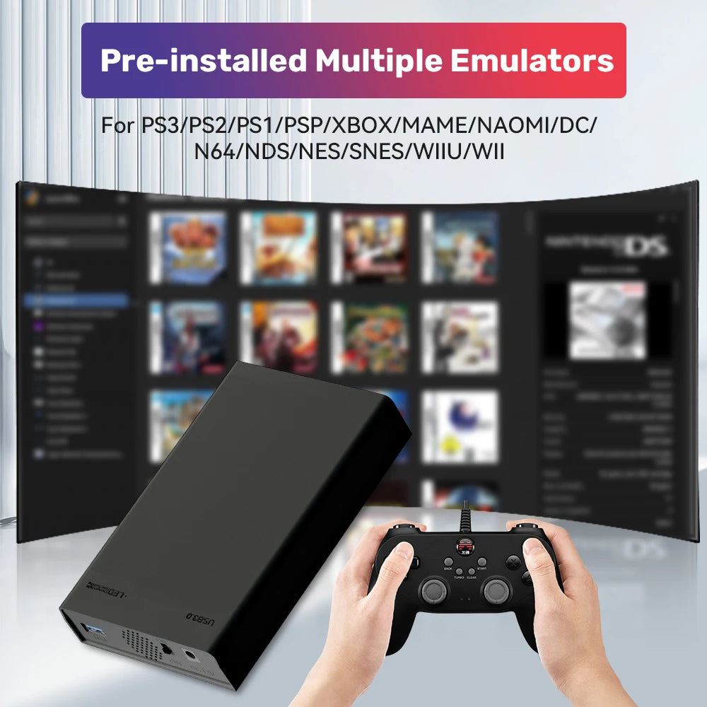 Mix 500G Retro Video Game Emulator Console Built-in 38000+ Games Playnite Retrobat Launchbox Hard Drive For N64/Xbox/PS3/PS1/PSP