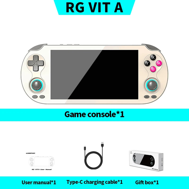 ANBERNIC RG VITA Handheld Game Console IPS Touchscreen 5000mAh Video Gaming Player Supports AI Streaming RixelHK