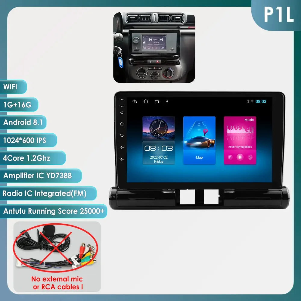Hizpo Car Electronics Intelligent Systems For Citroen C3 C4 Aircorss (Brazil) 2017 - 2023 Auto Radio Carplay Android Auto GPS 4G