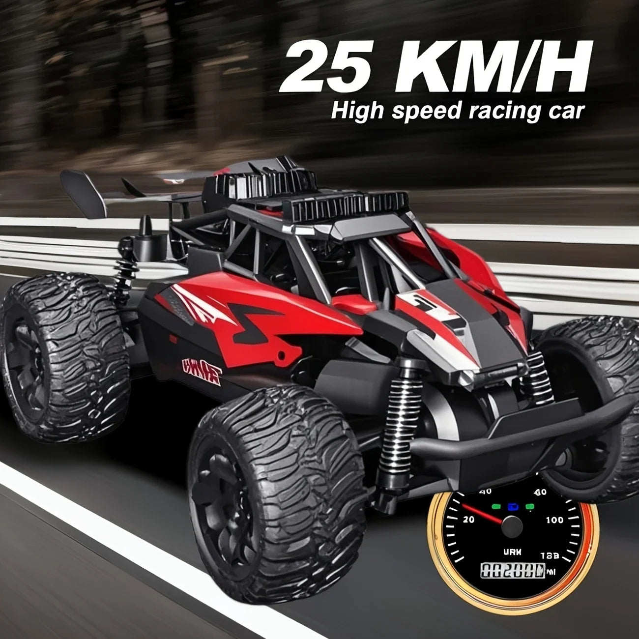Off-road toy car with remote control, 2.4GHz remote-controlled toy car, cool body design and safety features, children's toy car