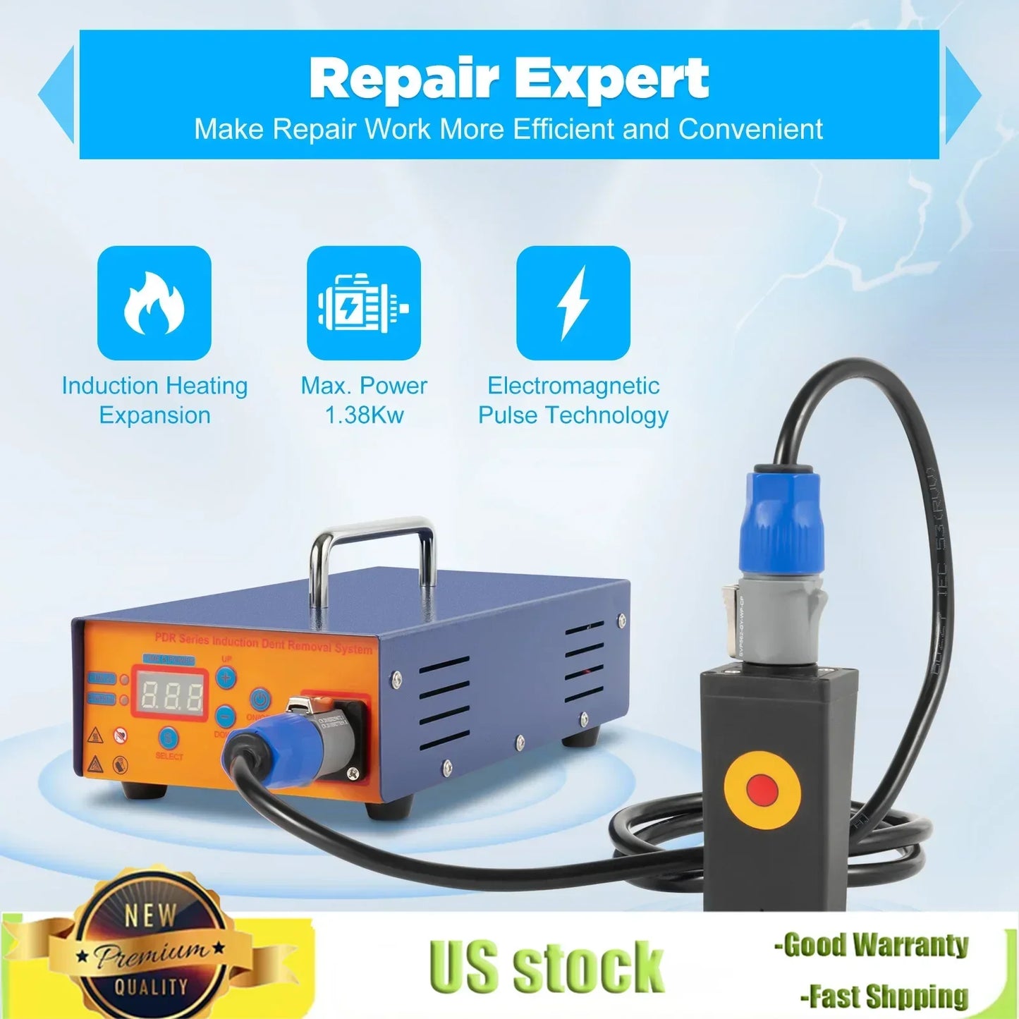 1380W PDR Induktionsheizgerät Hot Box KFZ-Werkzeuge Auto Paintless Dent Repair Werkzeug mit Digitalschirm für