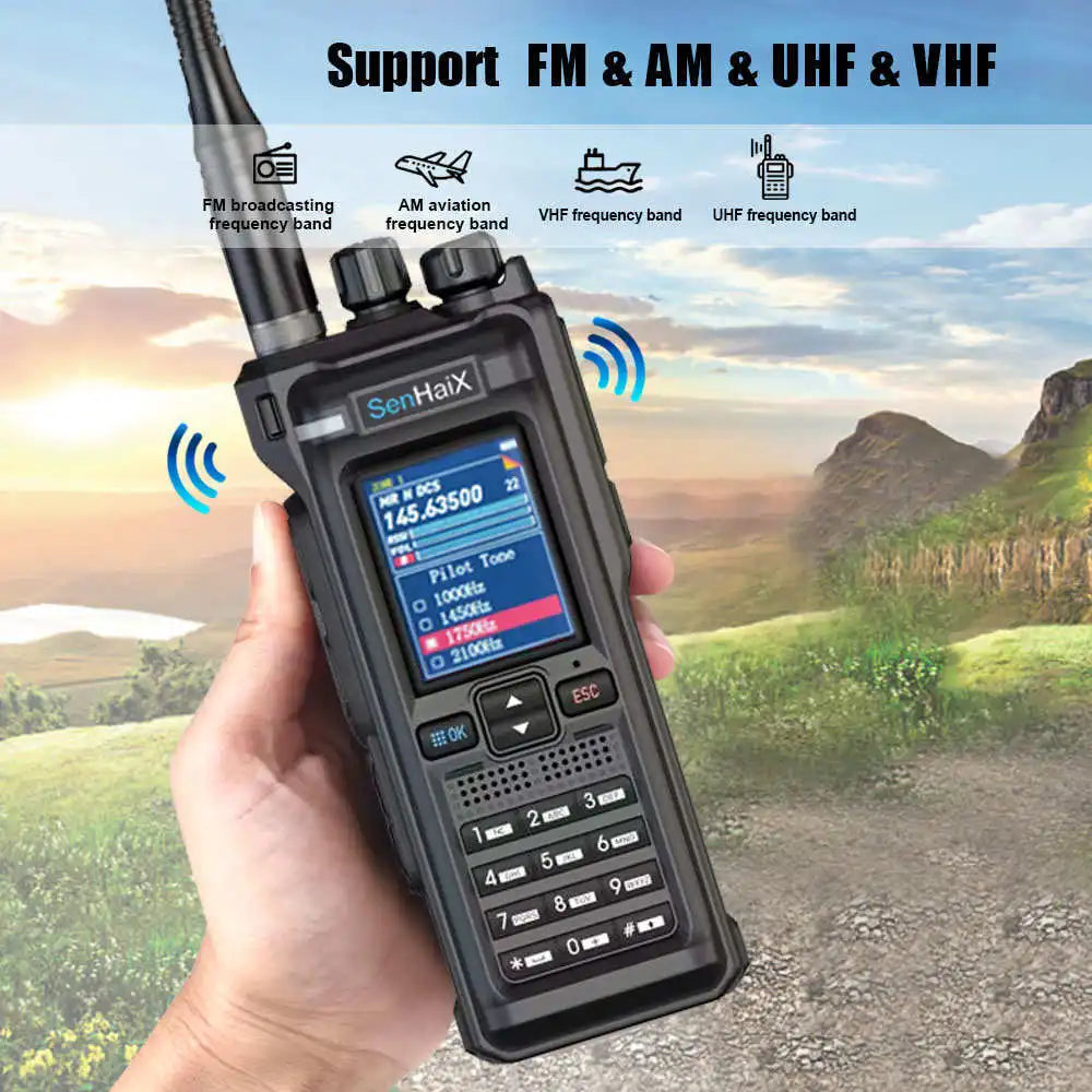 SenHaix GT-12 with Bluetooth Programming Function Walkie Talkie 10W DTMF FM AM UHF VHF Multi Band Ham Radios GT12