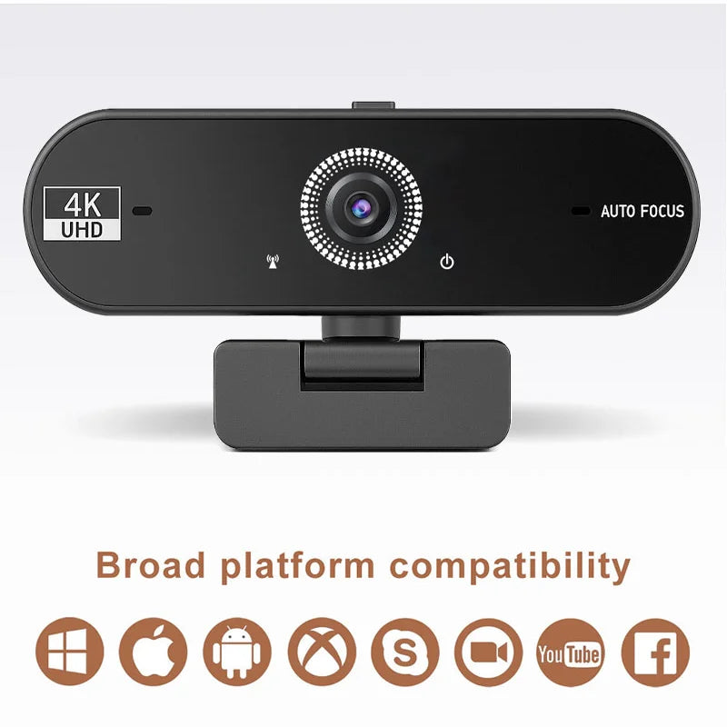 4K USB Webcam PC Computer Mini Small Camera Live Streaming Web Camera UHD Windows Photographic Cam Recorder Laptop Desktop