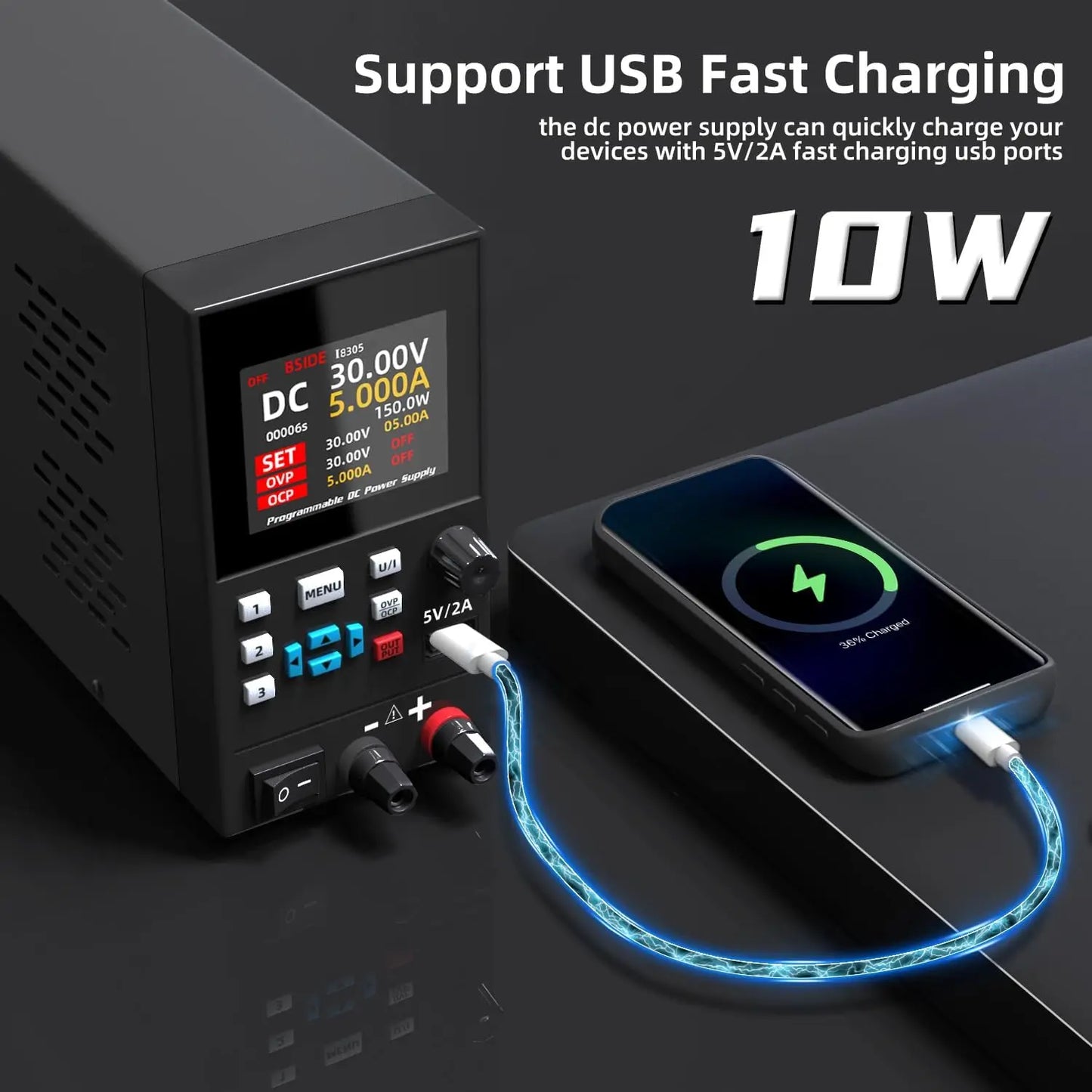 BSIDE DC Laboratory Regulated Power Supply Programmable 30V/10A 40V/20A Adjustable Bench Switch Preset Current Stabilizer ON/OFF