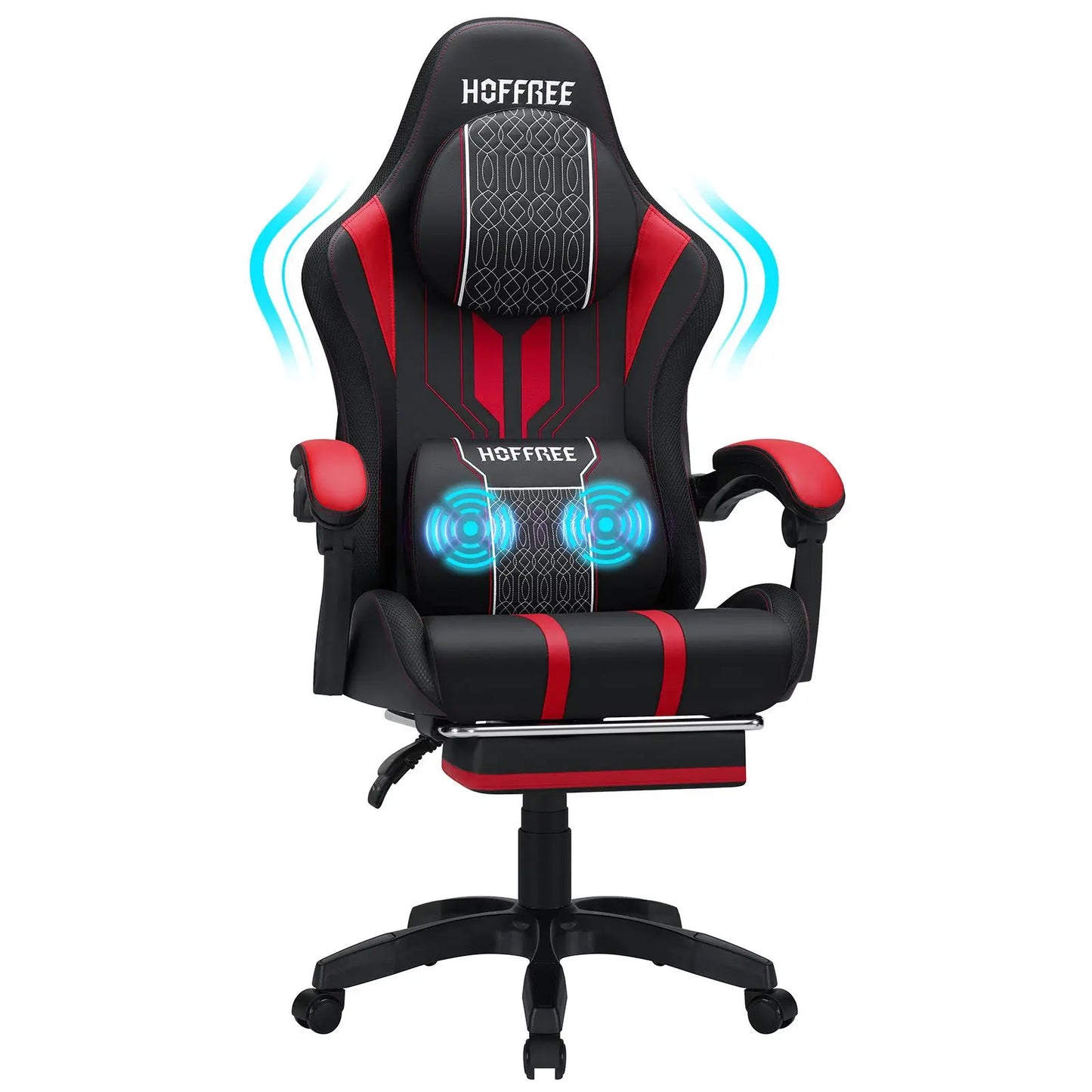 Top-rated Gaming Chair with Increased Size  Single-function Massage  and Adjustable Armrests