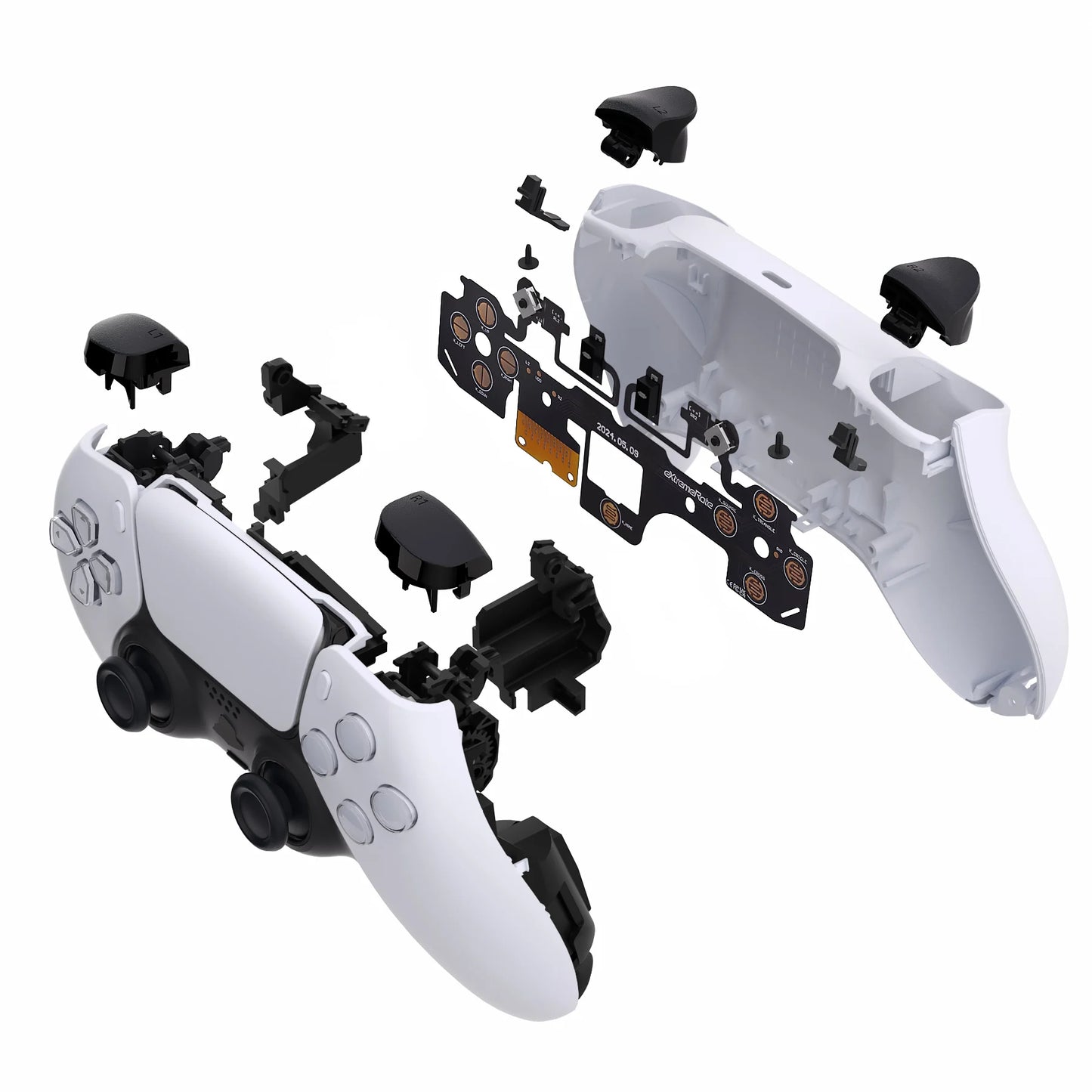 eXtremeRate Ergonomic Micro Switch Tactile Clicky Hair Trigger Kit V2 for ps5 Controller BDM-040/50, Shoulder Button Mouse Click