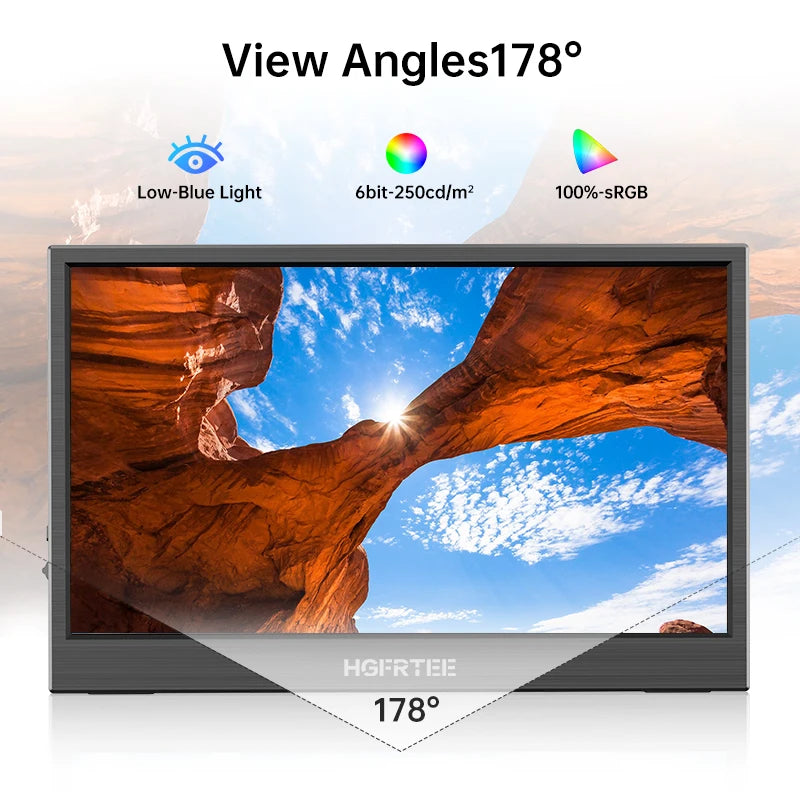 14.1 inch Portable Monitor 10-Point Touchscreen 100%sRGB 1200P IPS Second External Screen for Laptop Phone Mac Xbox Switch PS4/5