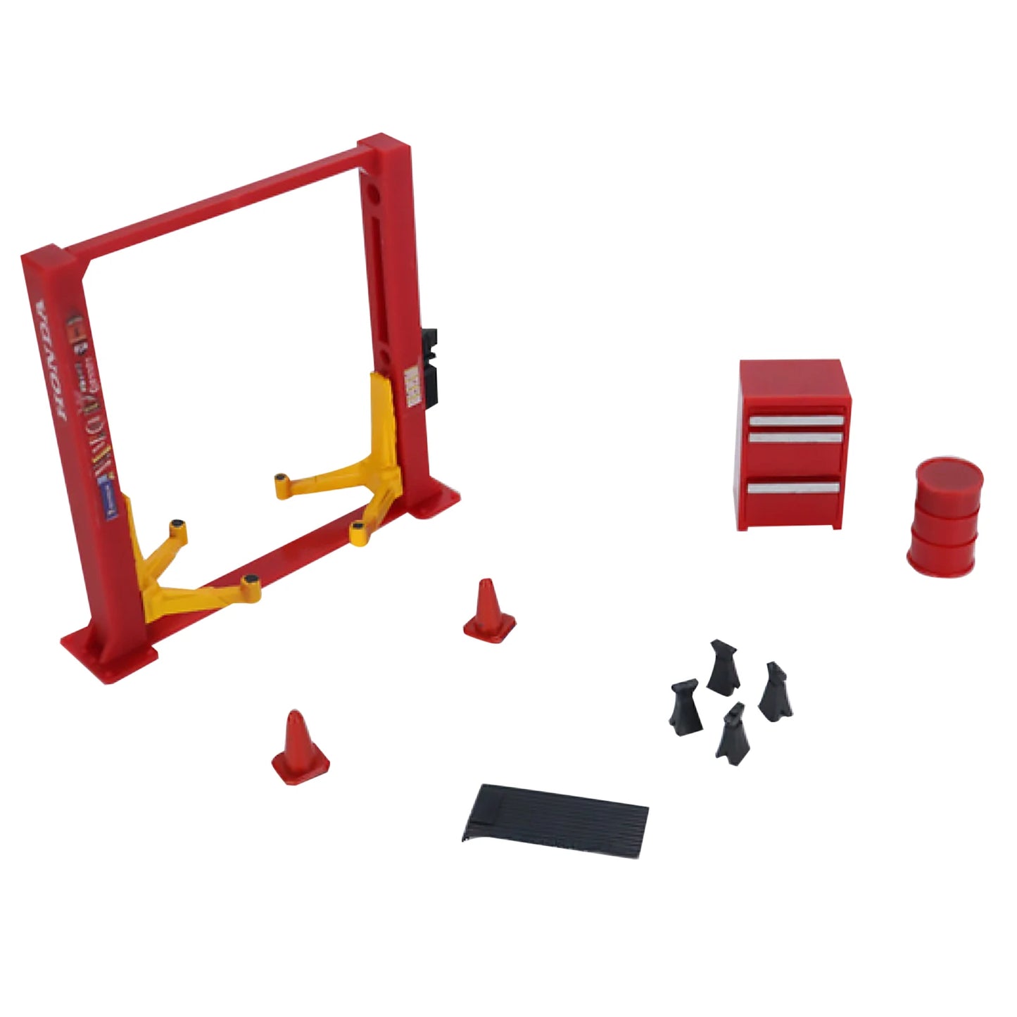 12Pcs/Set 1/64 Garage Maintenance Tools Set ABS Model Car Display Diorama Repair Tool Sets Model 1/64 Scene with Garage Lift Kit