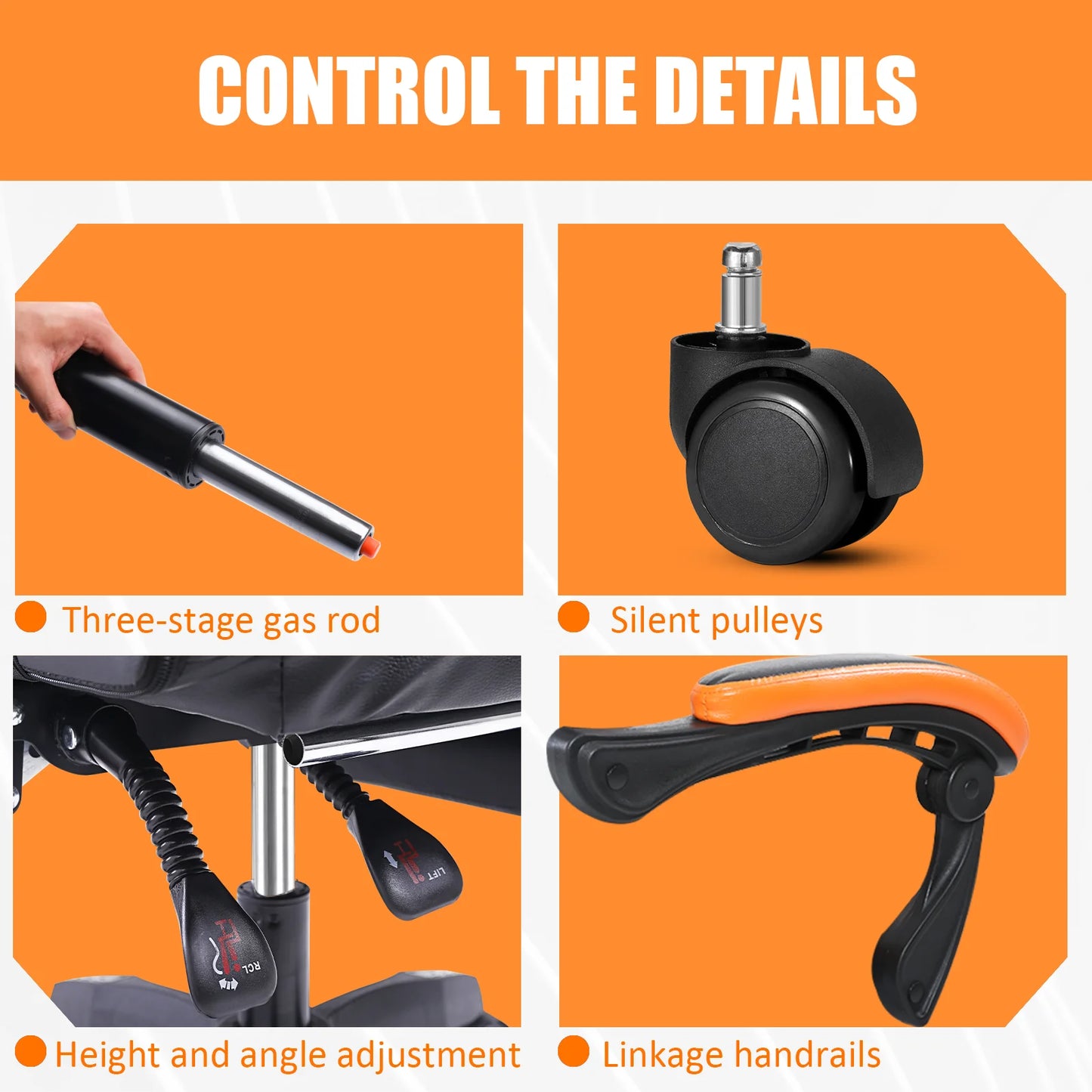 Ergonomic Gaming Chair for Adults, Comfortable Computer Chair for Heavy People, Adjustable Lumbar Office Desk Chair with Wheels,