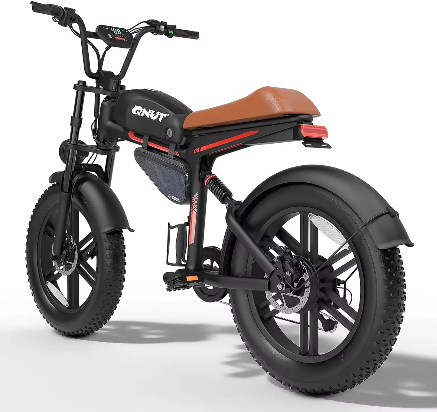 QNUT BK20 1500W Adult Electric Bicycle Motorcycle 28mph 48V 18Ah Battery 70-Mile Long Range 7-Speed All-Terrain Mountain E Bike