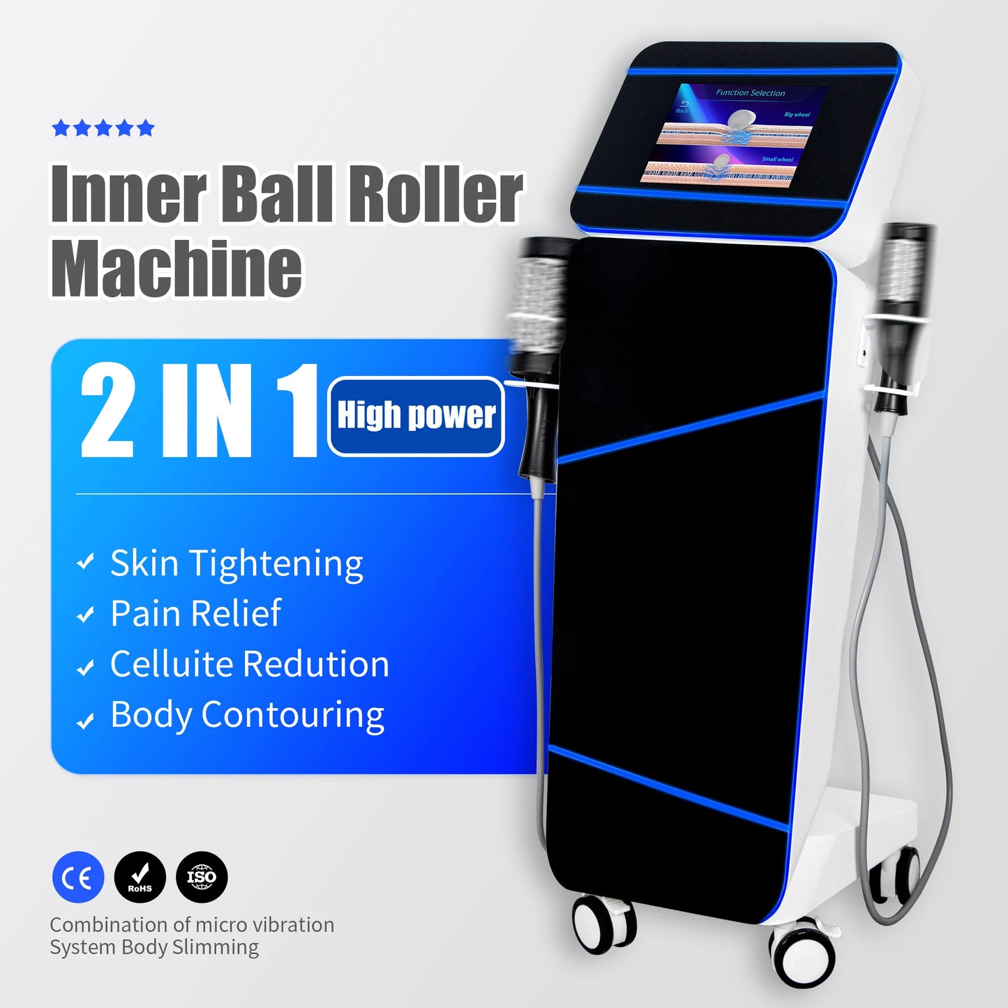 EMS Inner Ball Roller Ems With Roller Machine Neo RF 360 Degree Rolling Cellulite Reduction Machine Vacuum Inner Ball Roller
