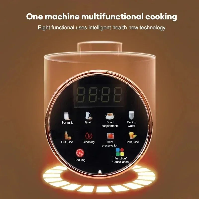 110V US Electric Soy Milk Machine 1500ML Mixer Automatic Intelligent Food Blender Fruit Juicer Wall Breaking Rice Paste Maker