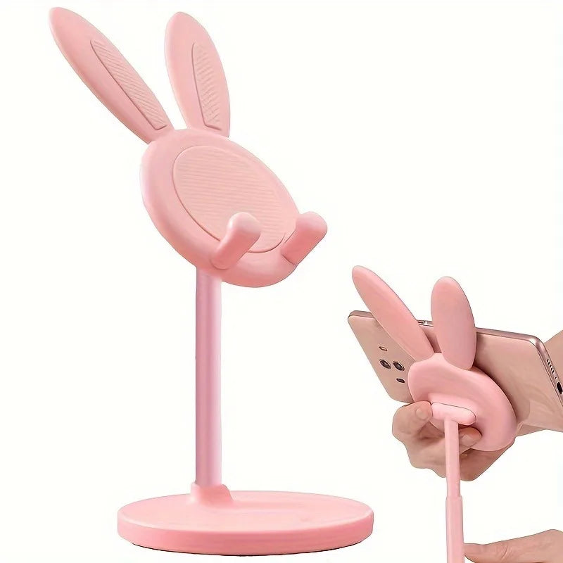 Rabbit Phone Stand – Plastic, Hands-Free, Universal for Phones & Tablets, Room Decor