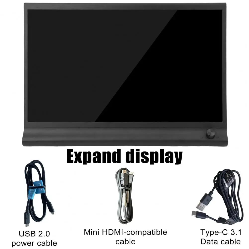 15.6-inch FHD IPS Laptop Expansion Screen 1080P Portable School Work Entertainment Expansion Screen with Holder