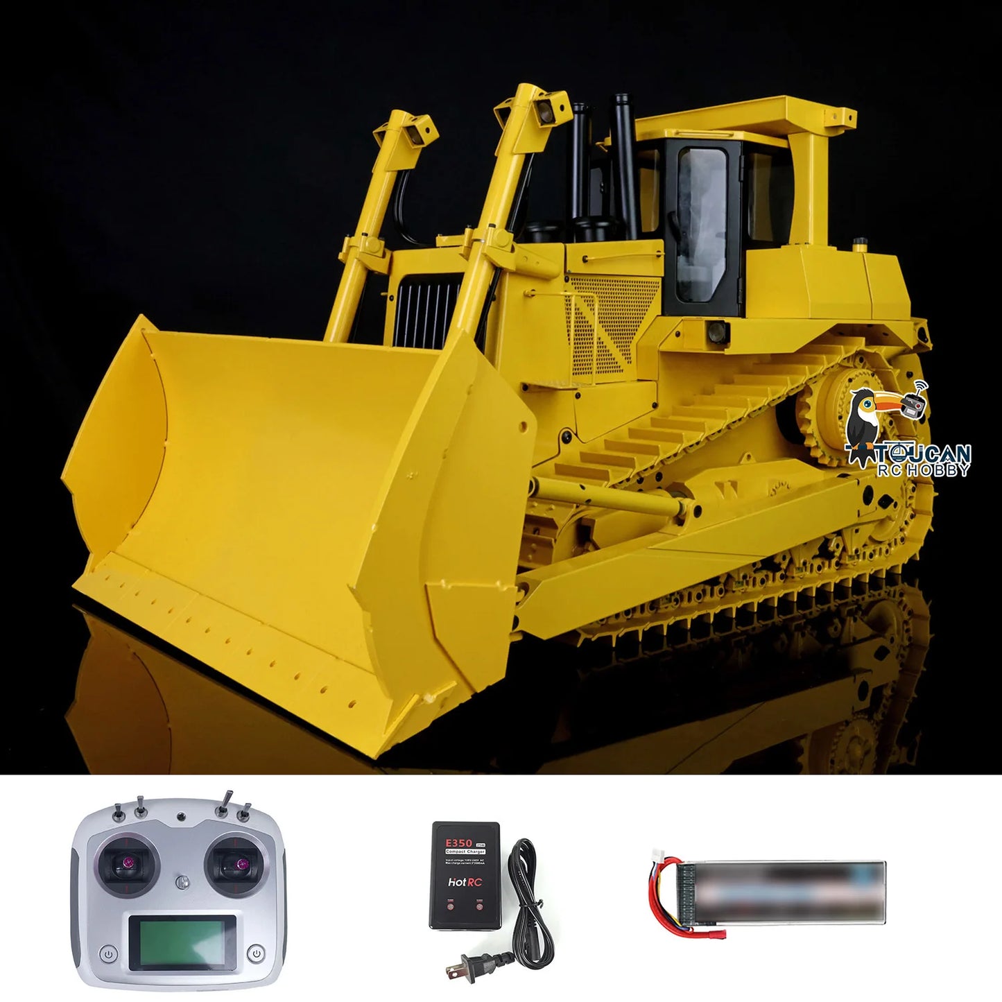 US Stock 1/14 JDM 98 DXR2 D9T RC Hydraulic Bulldozer Radio Metal Dozer Machine Upgraded 201 Sound Car Truck Model Toy for Adults