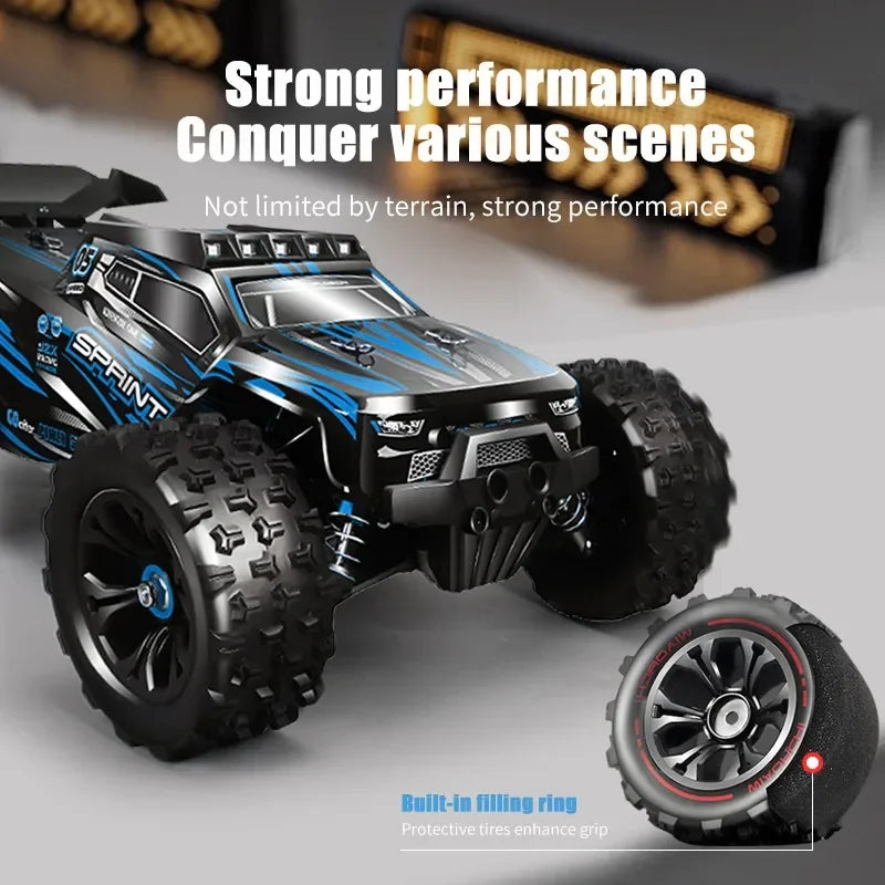 1:16 85KM/H Or 50KM/H 4WD RC Car With LED Remote Control Cars High Speed Drift Monster 4x4 Truck for Kids vs Wltoys 124017 Toys