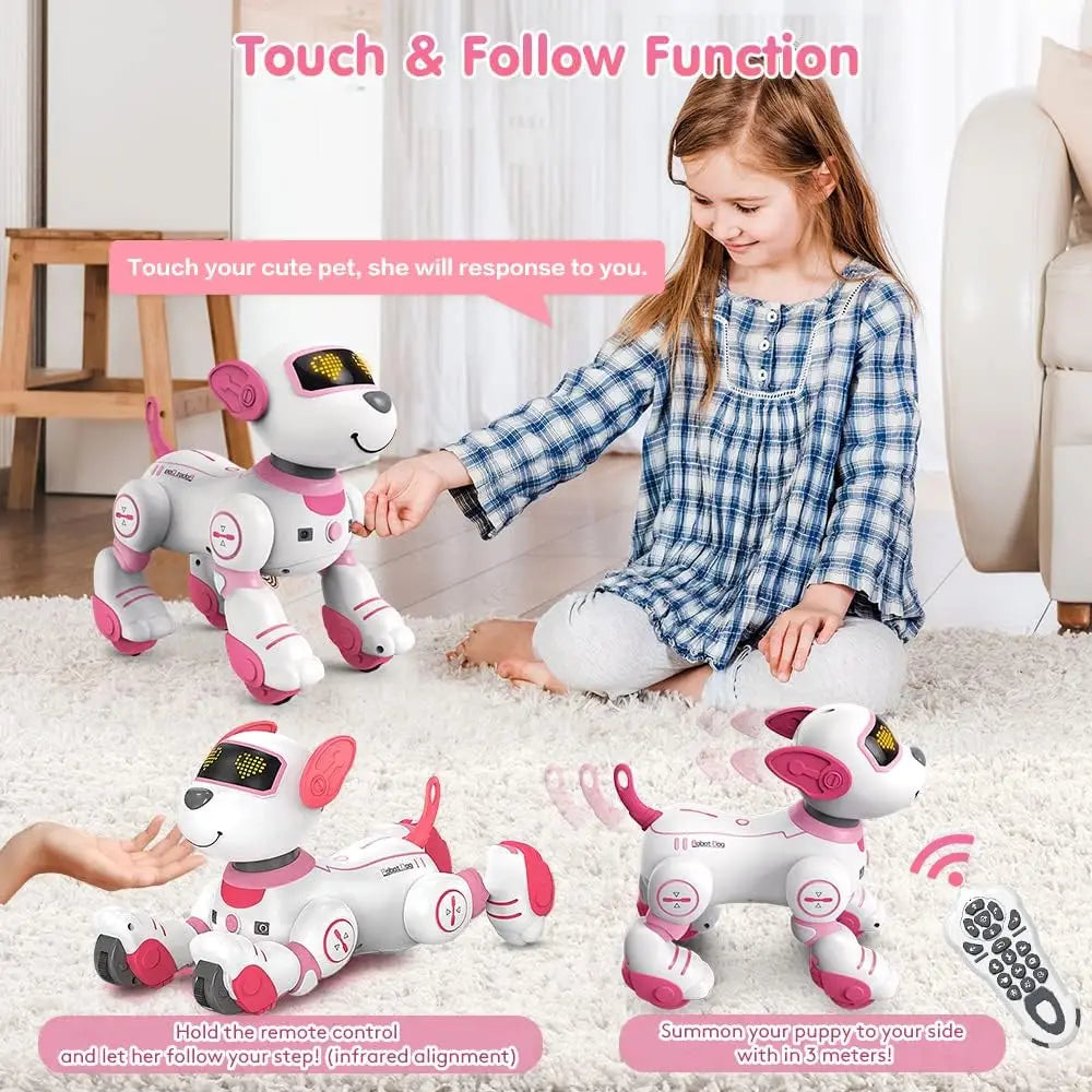Funny RC Robot Electronic Dog Stunt Dog Voice Command Programmable Touch-sense Music Song Robot Dog Toy Christmas Gifts for Kids