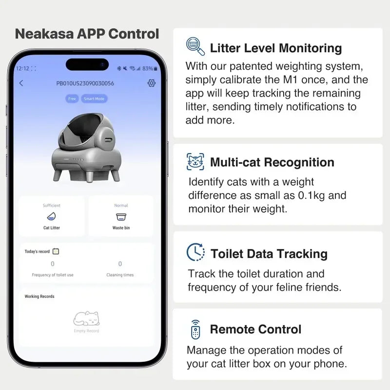 Origin Neakasa M1 Large Low noise Odor Eliminator App Control Intelligent Electric Self Cleaning Smart Automatic Cat Litter Box