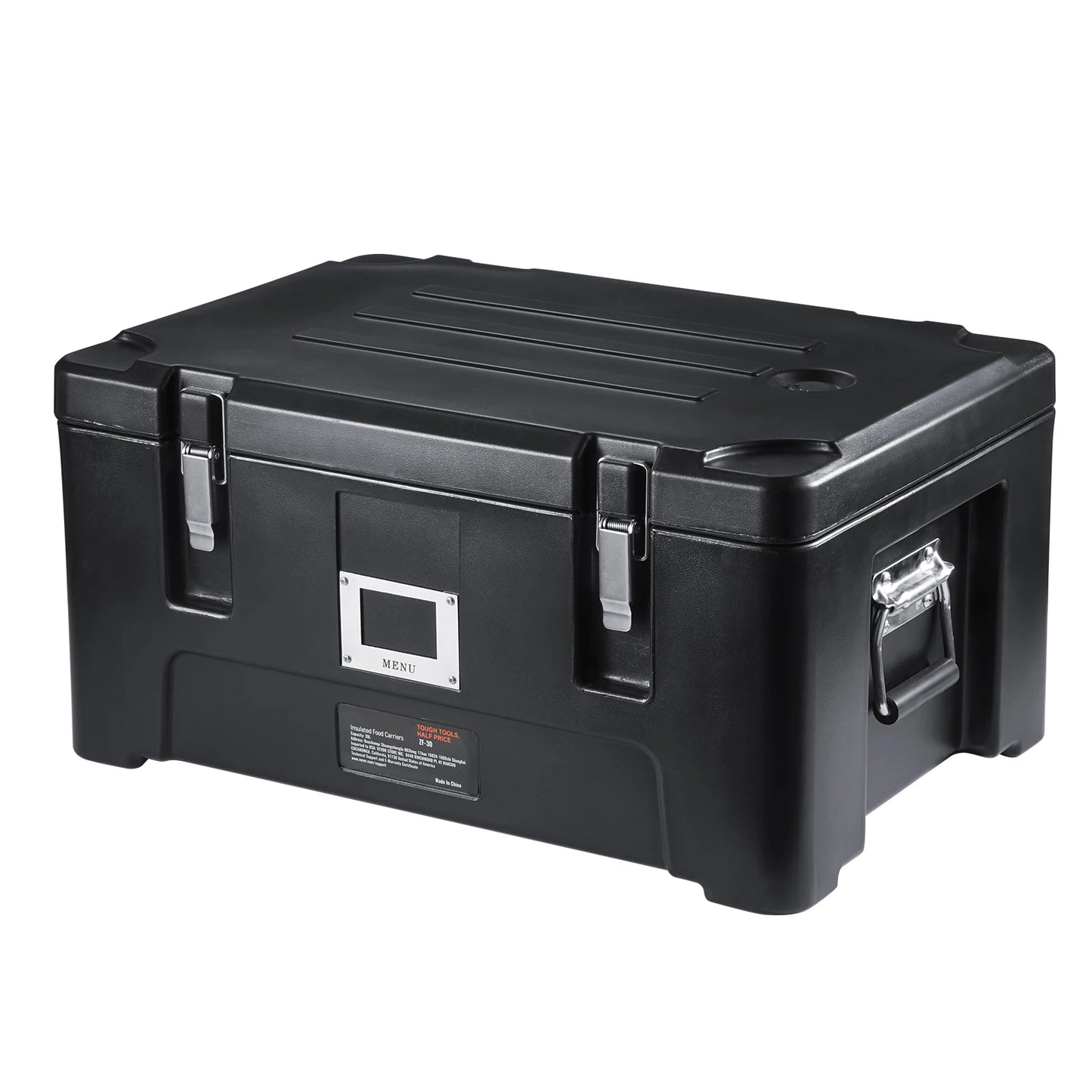 SucceBuy Insulated Food Pan Carrier 36Qt Capacity Stackable Catering Hot Box with 3 Stainless Steel Pans Top Load Food Warmer