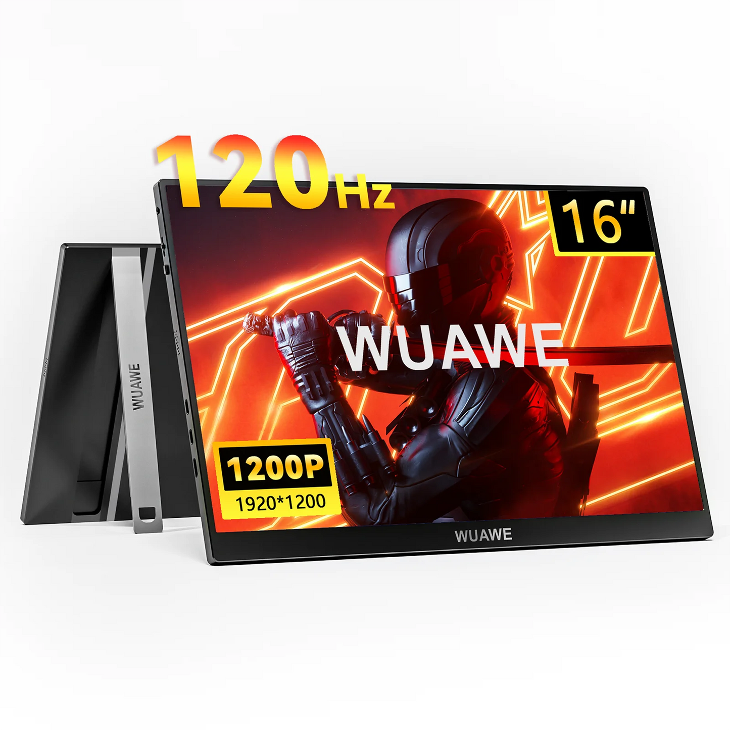 2024 High Quality 120hz Gaming Portable Monitor with Stand, 16 inch 1200P External Second PC Screen for Phone Laptop Xbox Mac