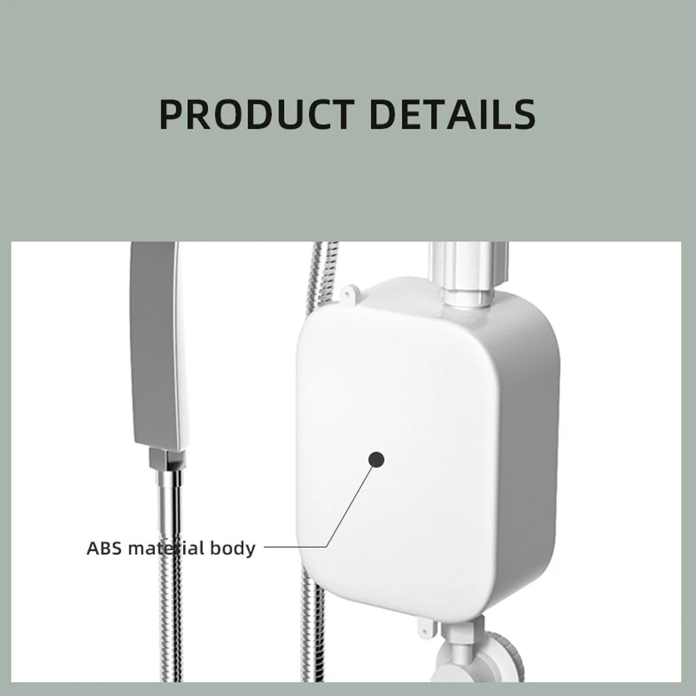 Instant Water Heater LCD Digital Display Thermostatic Shower Water Heating Device Stainless Steel Tankless Rapid Heating Machine