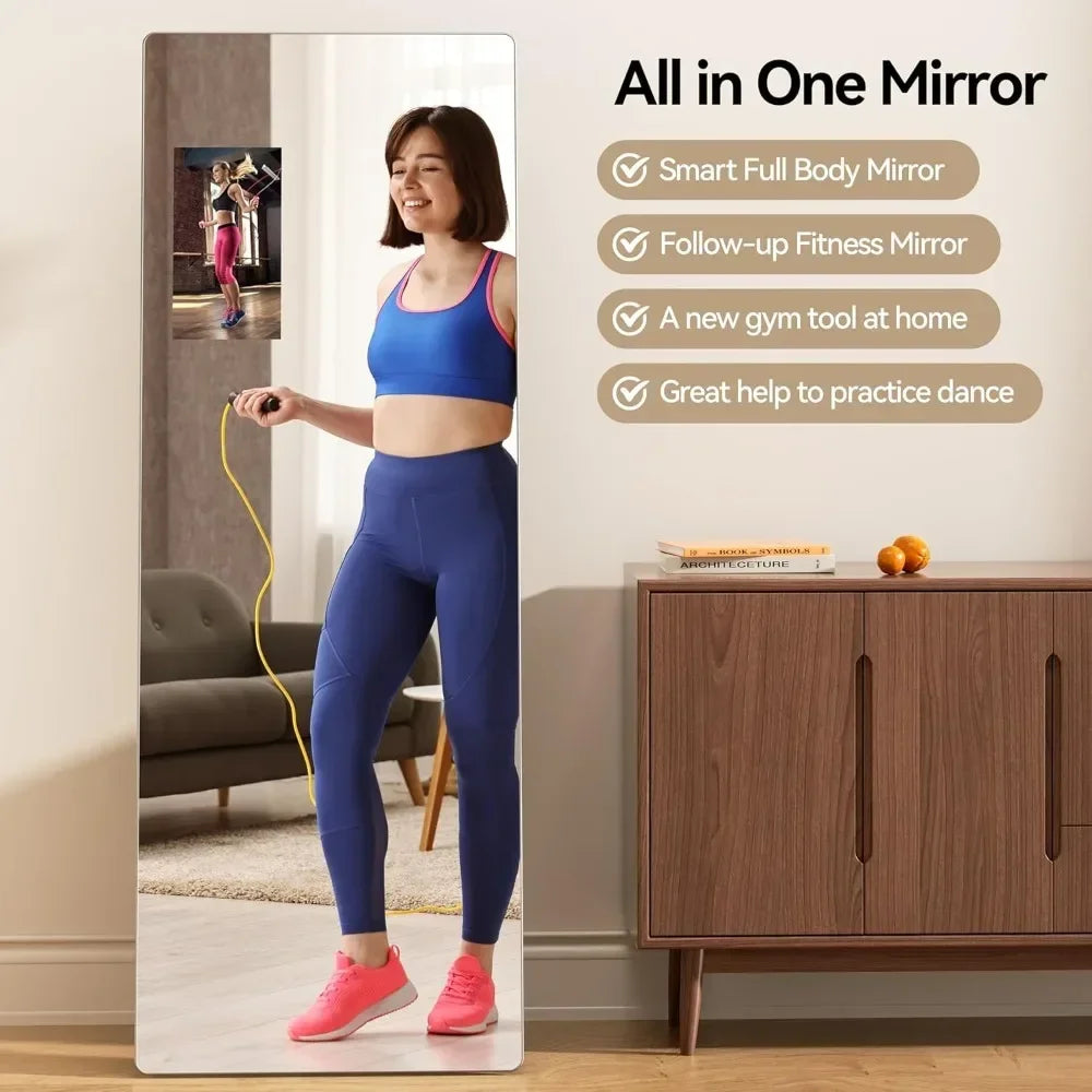 home.Great deal.Smart Home Gym Mirror, Trainer Workout Mirror with 14" Screen Display, Support Phone Casting Function