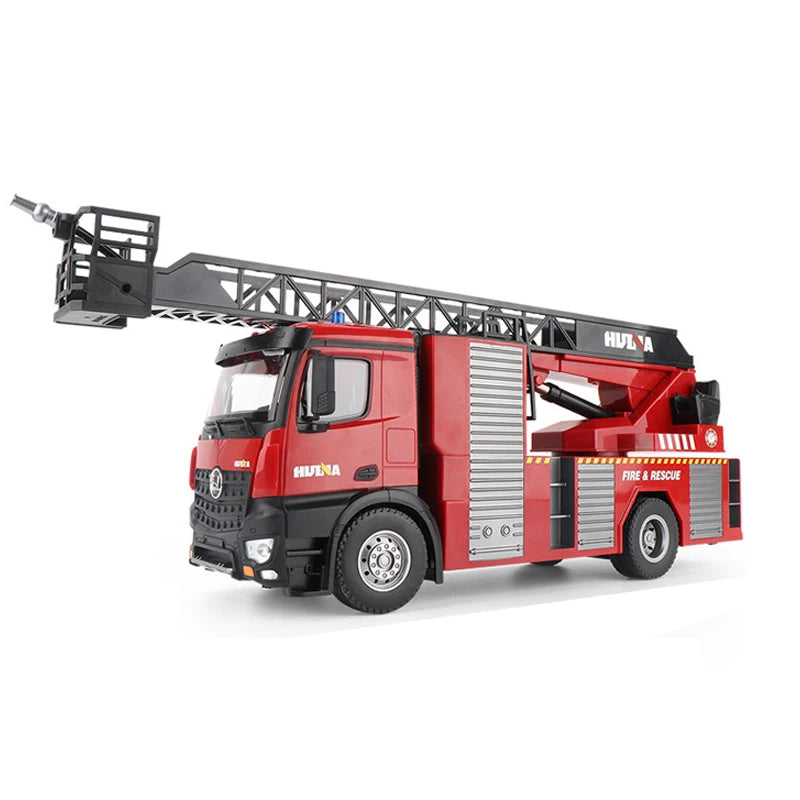 HUINA 1/14 561 2.4G RC Fire Truck Tractor with Sprayable Scaling Ladder Emergency Remote Control Vehicle Model for Collectors