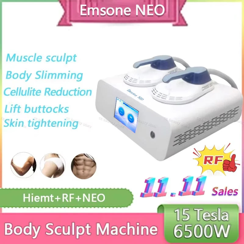 Portable EMS Body Sculpt RF Machine New Upgrade Nova 6500W 200HZ EMSone NEO Muscle Build Body Slimming Fat Removal Device
