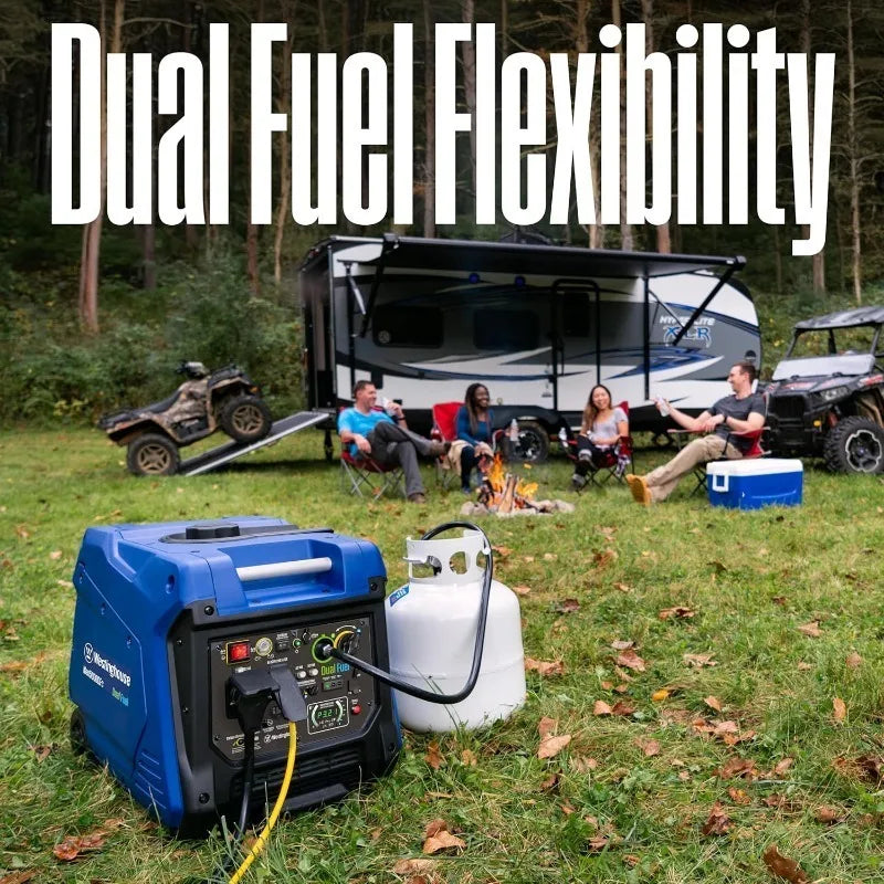 5000W Dual Fuel Inverter Generator - Super Quiet, Remote Start, CO Sensor, RV & Home Ready