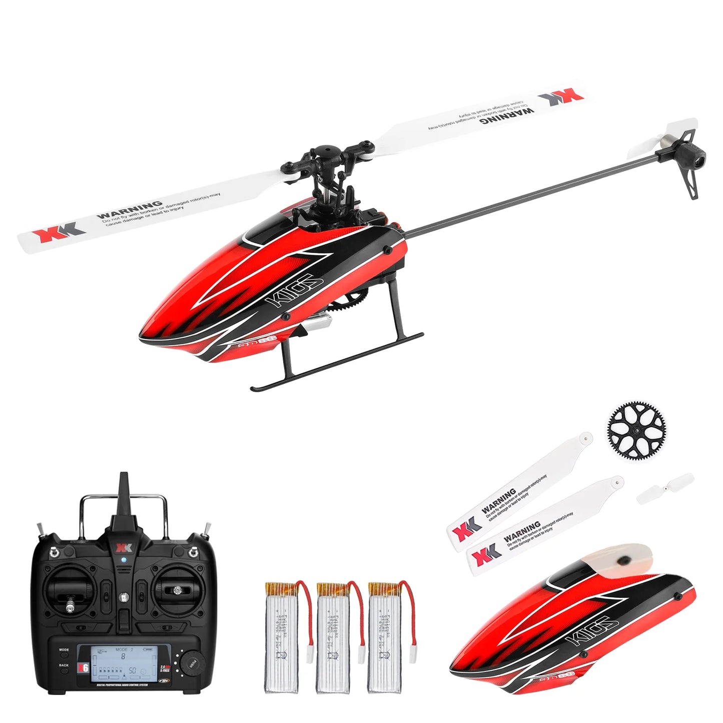 WLtoys K110S RC Helicopters for Adults,3D/6G Mode, 6 Channel Mini Remote control Helicopter,Brushless Motor,  with 3 Batteries