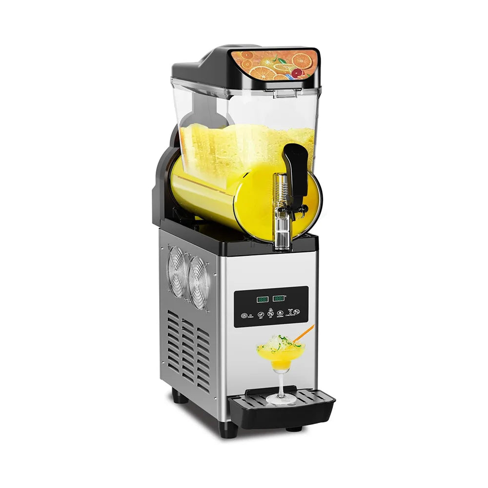 Commercial Slushy Machine, 15L/3.96 Gallon Margarita Machine, 450W Stainless Steel Smoothie Frozen Drink Maker, Self-Cleaning