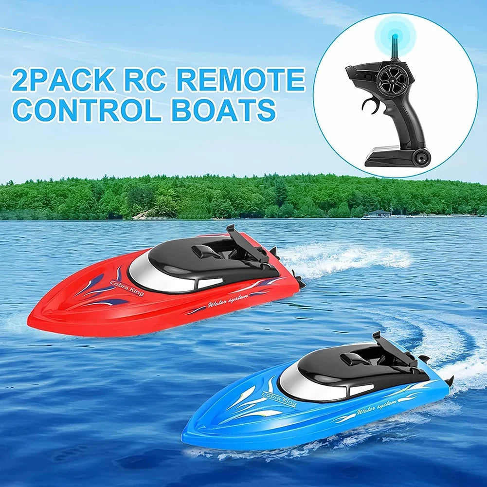 2Pack RH701 RC Battery Boat 2.4Ghz 25km/h High-Speed Remote Control Racing Ship Water Speed Boat Children Model Toy