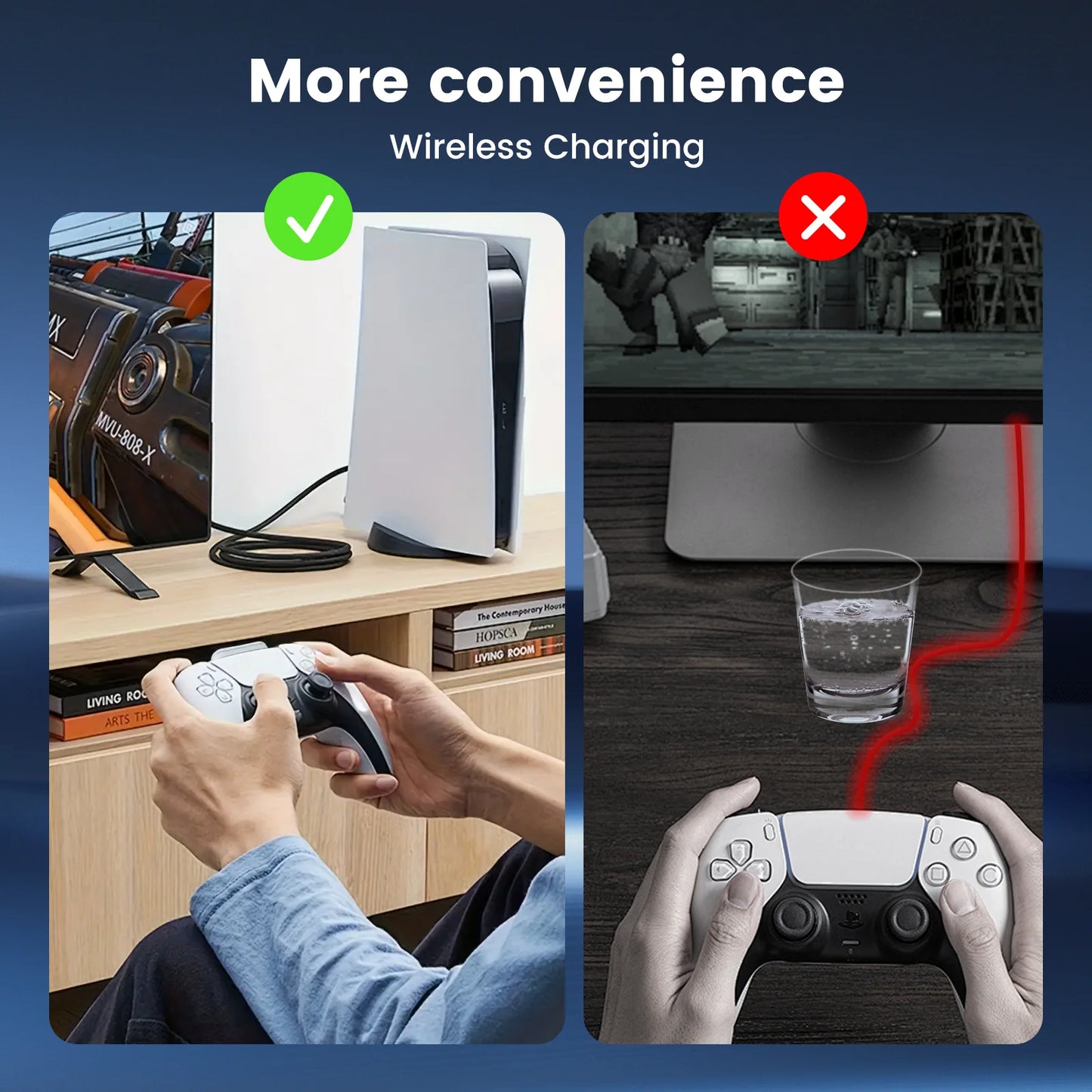 Portable Power bank for PS5 PRO/SLIM Controller Super Light Easy to Connected Wireless Charging Battery Pack Enhance Gaming