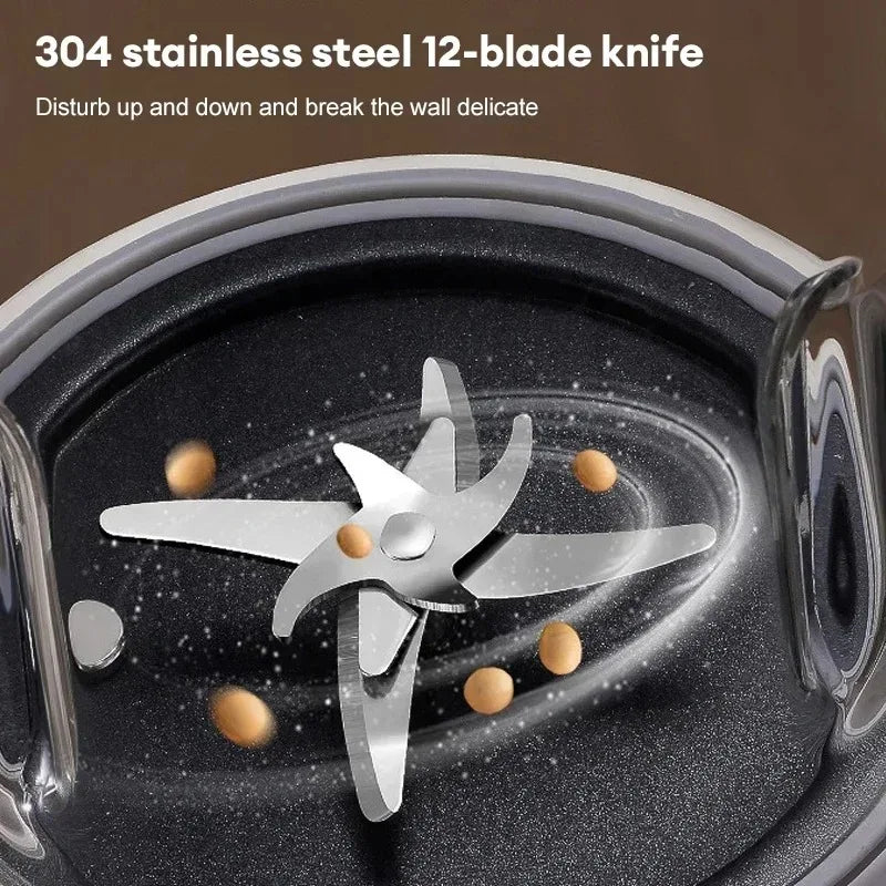 110V US Electric Soy Milk Machine 1500ML Mixer Automatic Intelligent Food Blender Fruit Juicer Wall Breaking Rice Paste Maker