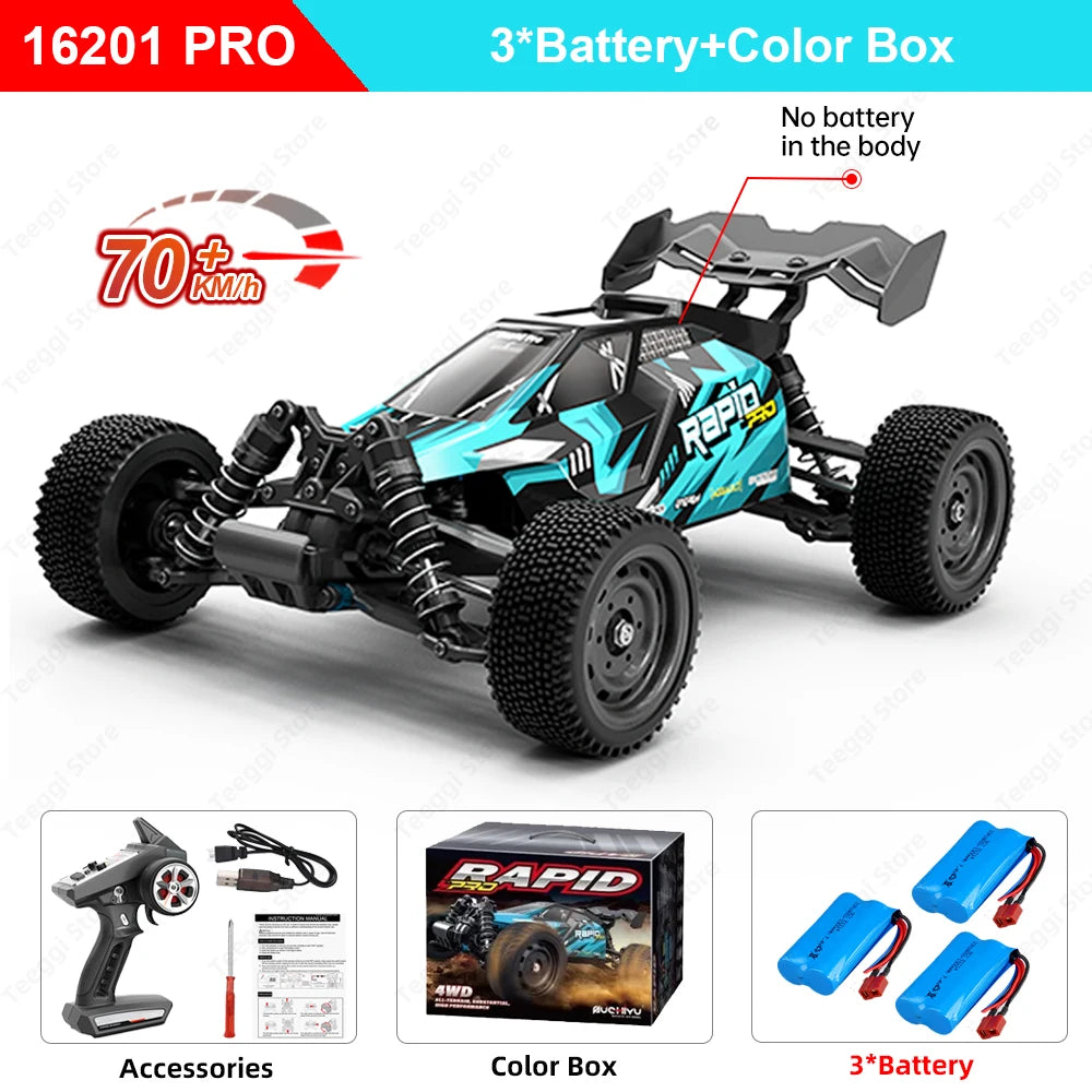 16102 PRO 1:16 High Speed RC Car With LED Light Drift 70KM/H 4WD 16101 pro RC Off-Road Car Monster Truck Toy For Kid Gifts