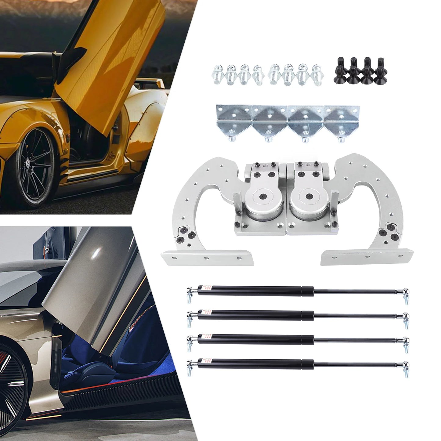 Universal Vertical Doors Hinge Kit Lambo Door Bolt Kit Adjustable 90 Degree Most Car Vertical Doors