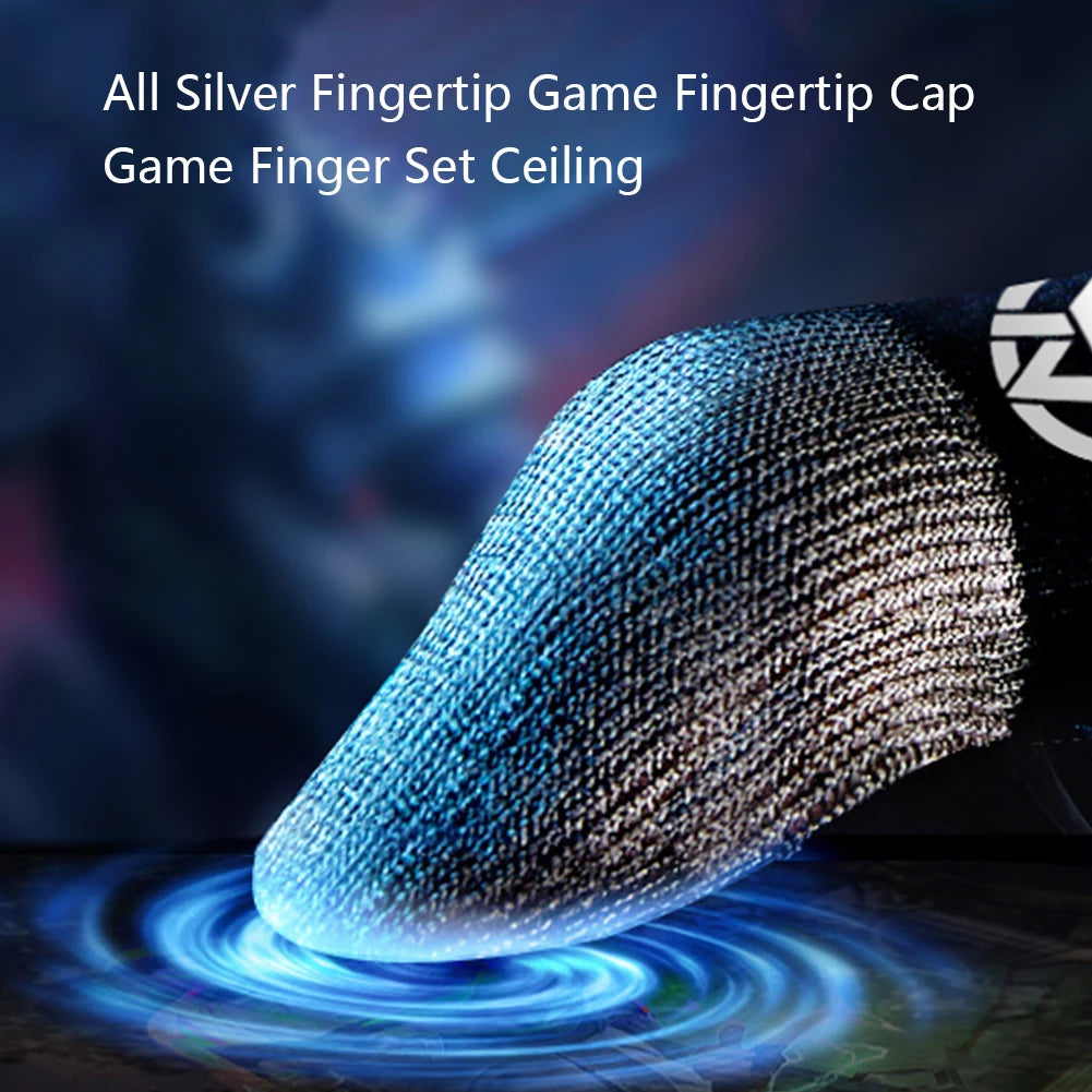1/2 Pair Luminous Fingertips Sweat-Proof Game Finger Sleeve Non-slip Fingertip Cover Sensitive Mobile Touch Glove for PUBG Game