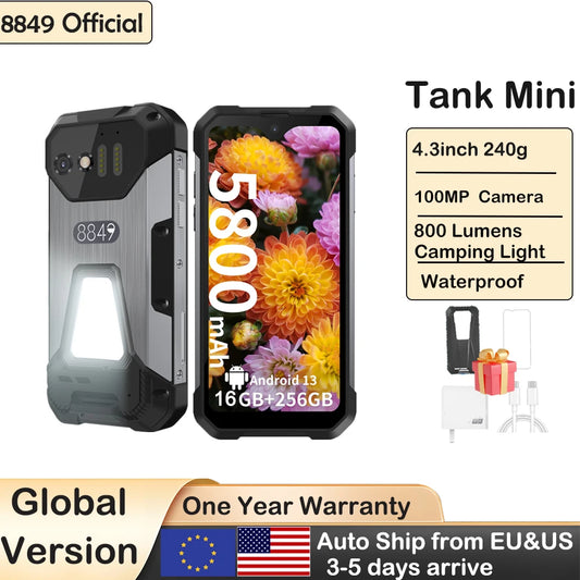 Spain Warehouse 8849 Tank Mini Unihertz Rugged smartphones 4.3" Display Android 13 Helio G99 24GB 256GB 100MP Cameras 5800mAh