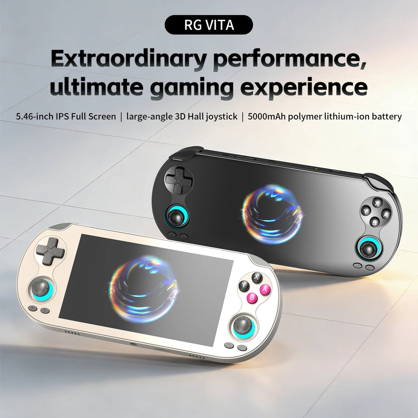 ANBERNIC RG VITA Handheld Game Console IPS Touchscreen 5000mAh Video Gaming Player Supports AI Streaming RixelHK