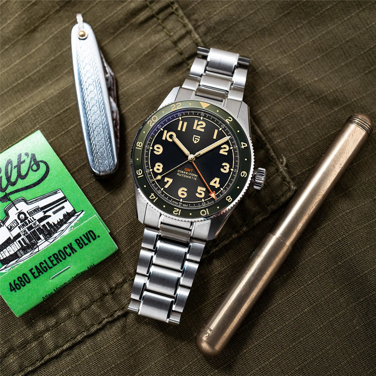 （Local delivery）PAGANI DESIGN 2025 New NH34 GMT Men's Automatic Mechanical Watch Stainless Steel Sapphire 20Bar C3 reloj hombre