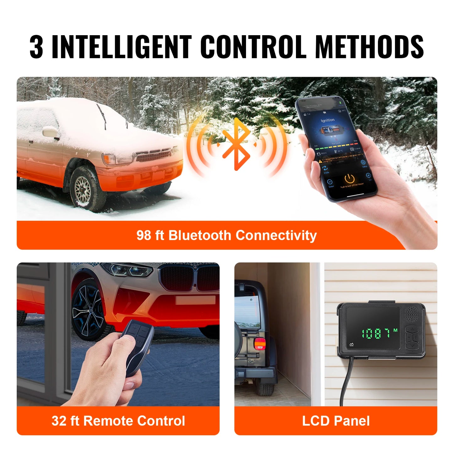SucceBuy Bluetooth App Control Diesel Air Heater Diesel Heater LCD Diesel Parking Heater for RV Trailer Camper Boat And Indoors