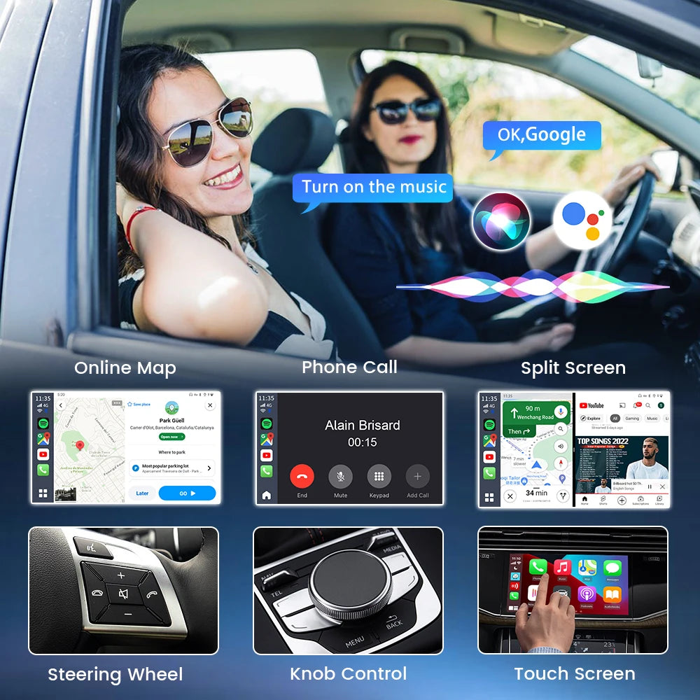 CarlinKit 8G+128G Android 13 CarPlay TV AI Box Qualcomm 8-Cores Wireless Android Auto CarPlay Video Box FOTA Upgrade For Netflix