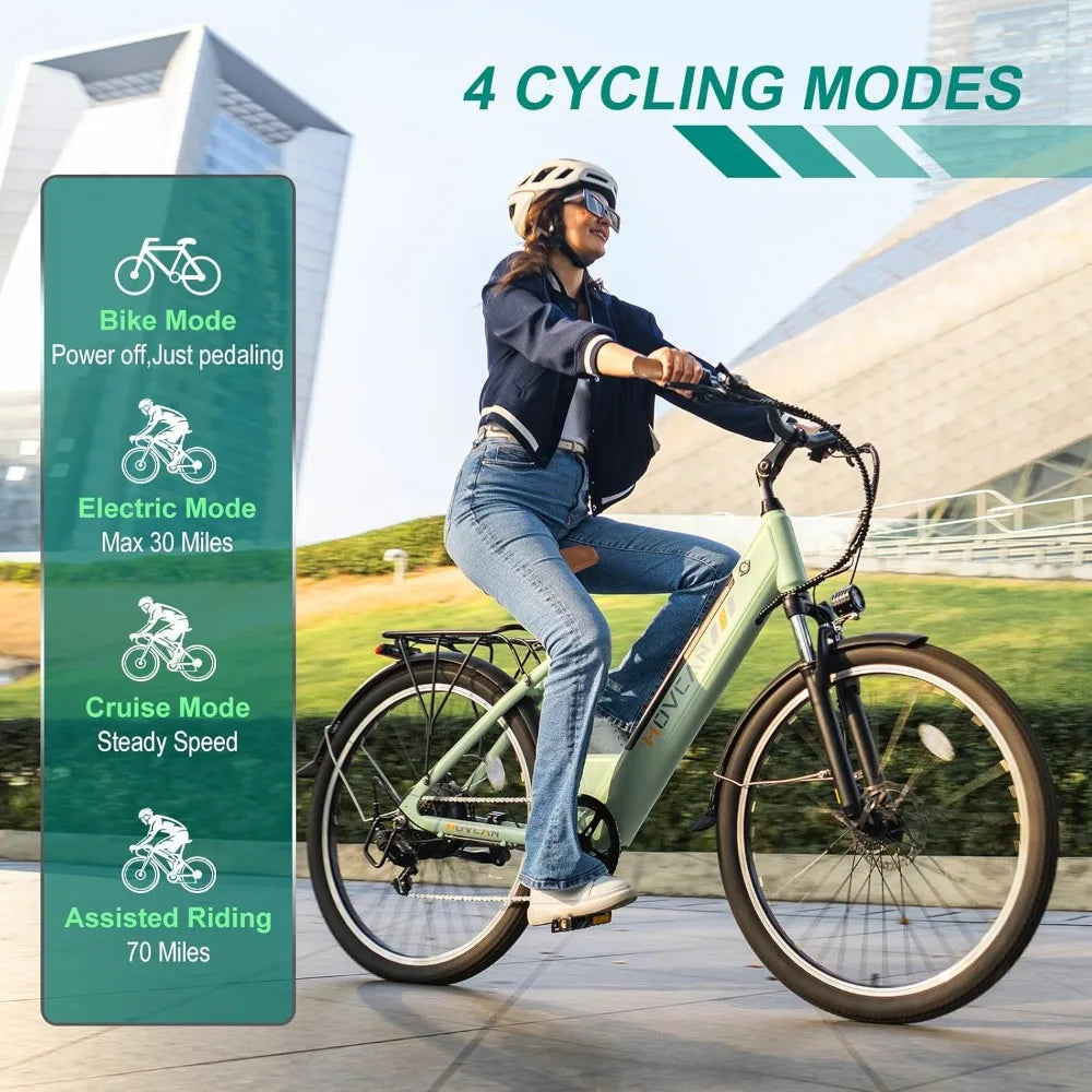 V80 Electric Bike, 1000W Motor 28MPH Ebike, 48V 13Ah Removeable Battery, 26'' City Cruise Electric Bicycles up to 70 Miles