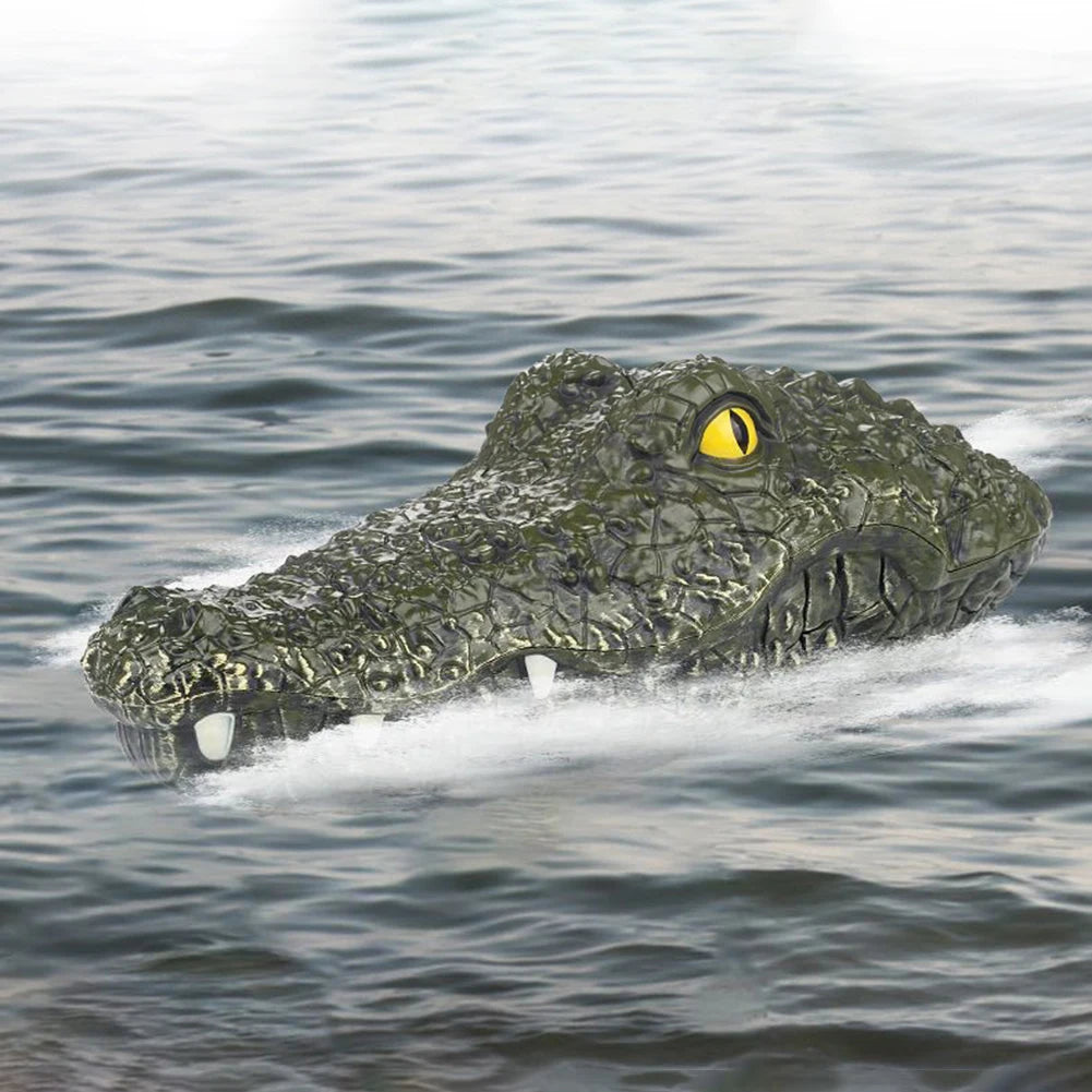 Remote Control Alligator Head Boat 2.4G Simulation Crocodile Head for Kids and Adults Summer Water Spoof Toys Gift