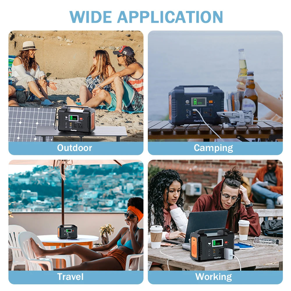 Flashfish E200 Portable Power Station 40800mAh/151Wh Solar Generator 200W Battery Power Station for Camping Battery Backup