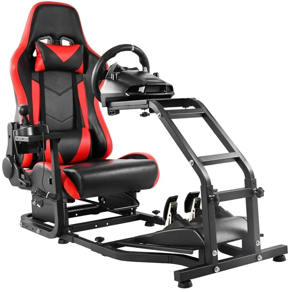 G29 Gaming Sim Cockpit: Adjustable Red Seat, Fits Logitech G920/G923 & Thrustmaster T300 (No Wheel/Handbrake)