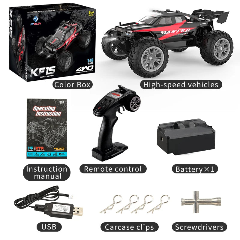 KF15 1:16 RC Car 2.4G Remote Control Truck Electric High Speed Off-Road Drift Racing Car Toys